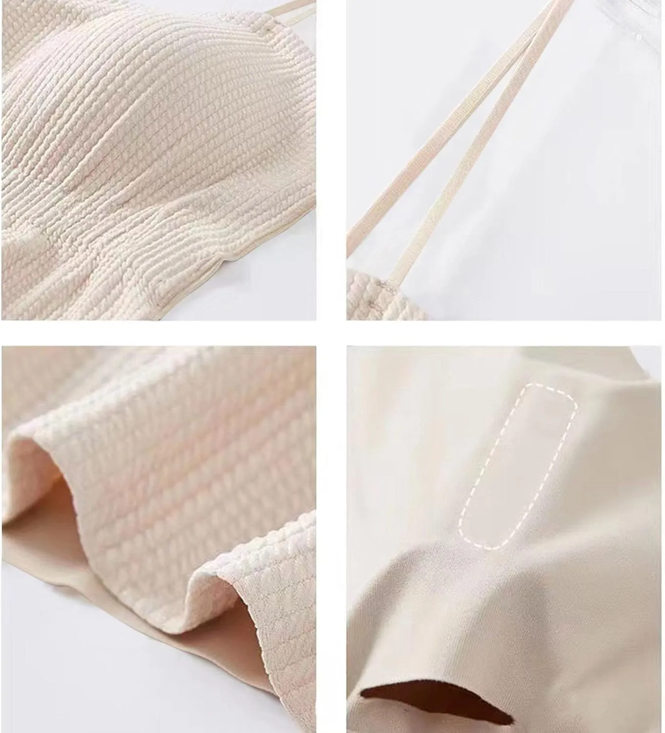 2025 Hot New Shirred Crop Cami Tops for Women Spaghetti Strap Built in Bra Camisoles Summer Sleeveless Slim Rave Tees