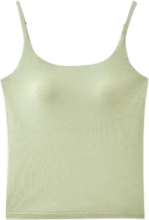 2025 New Athletic Cami Tops with Built in Bra Women Adjustable Strap Camisoles Sleeveless Under Shirts Stretchy Tees