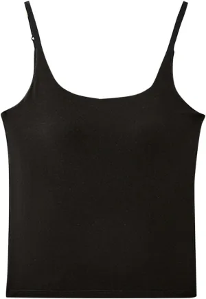 2025 New Athletic Cami Tops with Built in Bra Women Adjustable Strap Camisoles Sleeveless Under Shirts Stretchy Tees