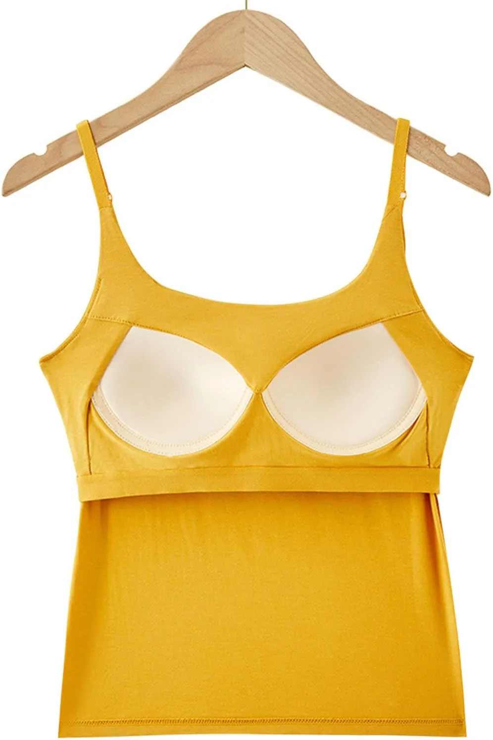 2025 New Athletic Cami Tops with Built in Bra Women Adjustable Strap Camisoles Sleeveless Under Shirts Stretchy Tees