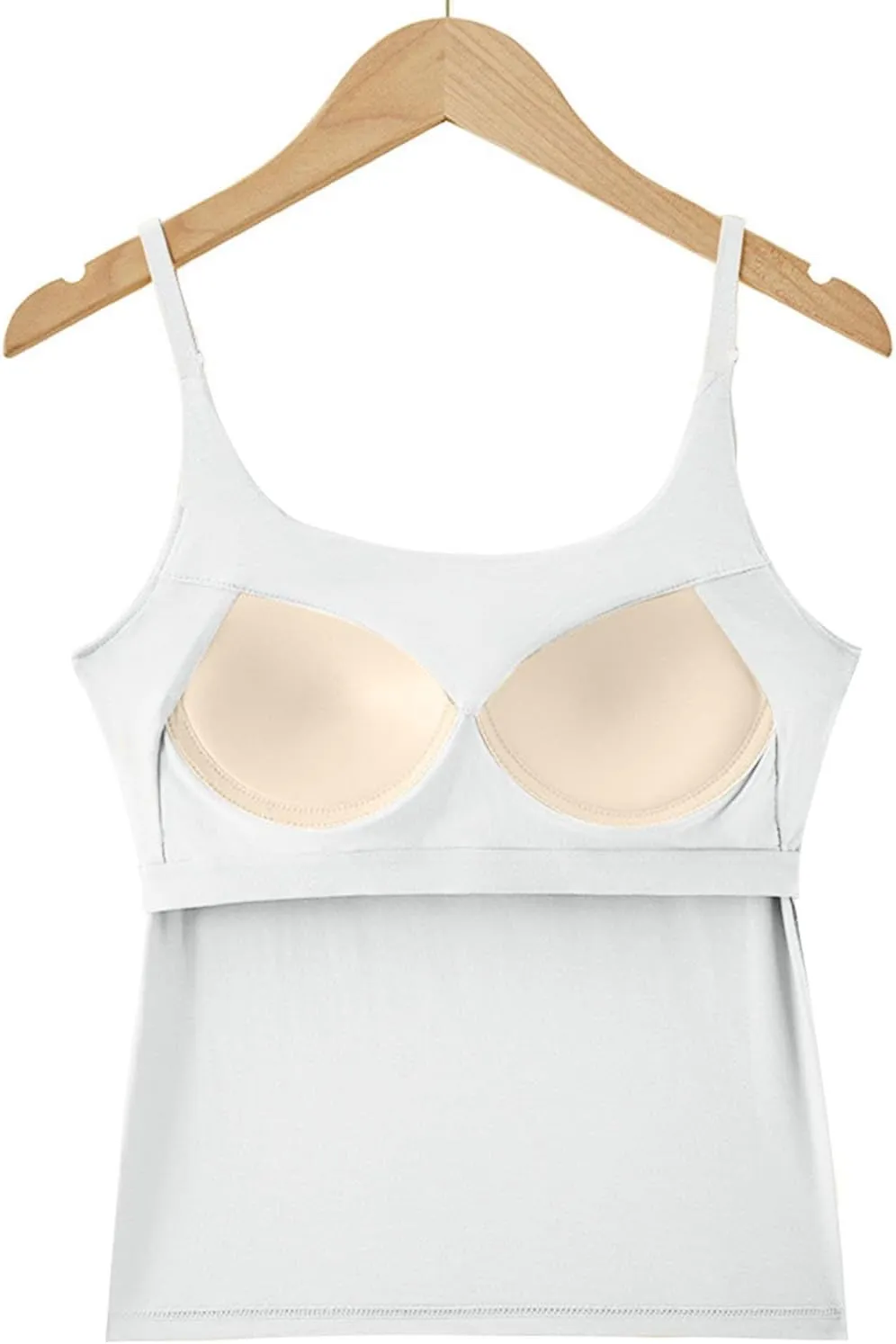 2025 New Athletic Cami Tops with Built in Bra Women Adjustable Strap Camisoles Sleeveless Under Shirts Stretchy Tees