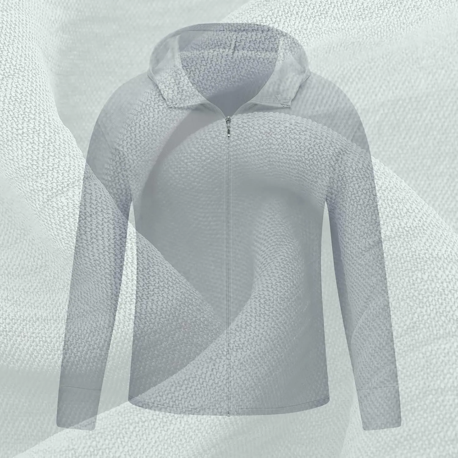 2025 Sun Protection Fishing Shirts for Men Long Sleeve UV SPF Hooded Outwear Lightweight Zip Up Rash Guard Tops