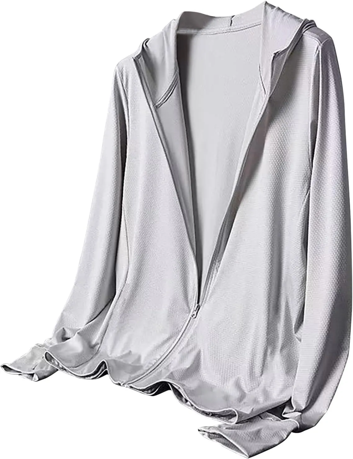 2025 Sun Protection Fishing Shirts for Men Long Sleeve UV SPF Hooded Outwear Lightweight Zip Up Rash Guard Tops