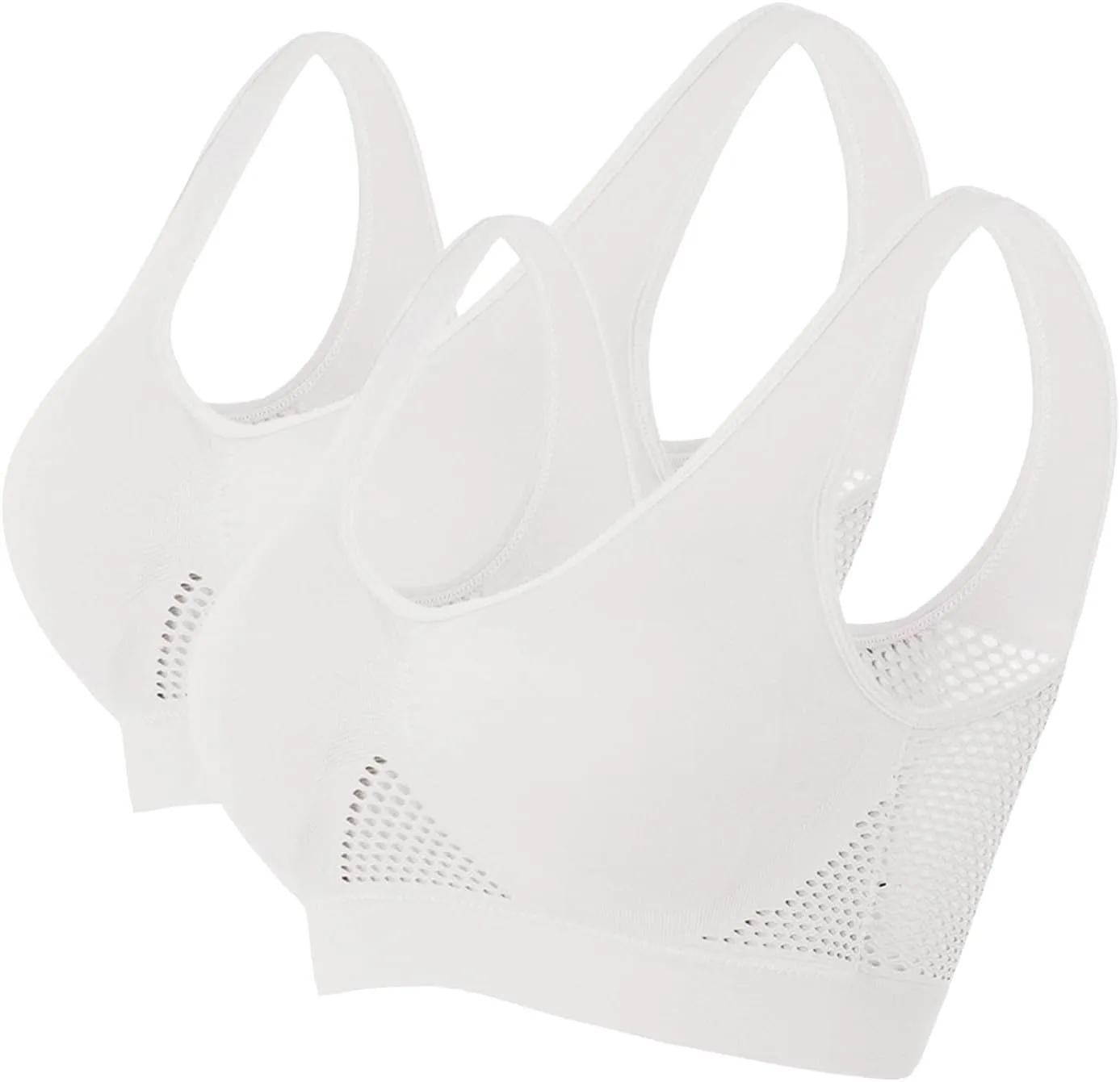2Pcs Breathable Cool Liftup Air Bra for Women, 2024 Padded Full Support Sports Bra, Comfortable Bras No Underwire