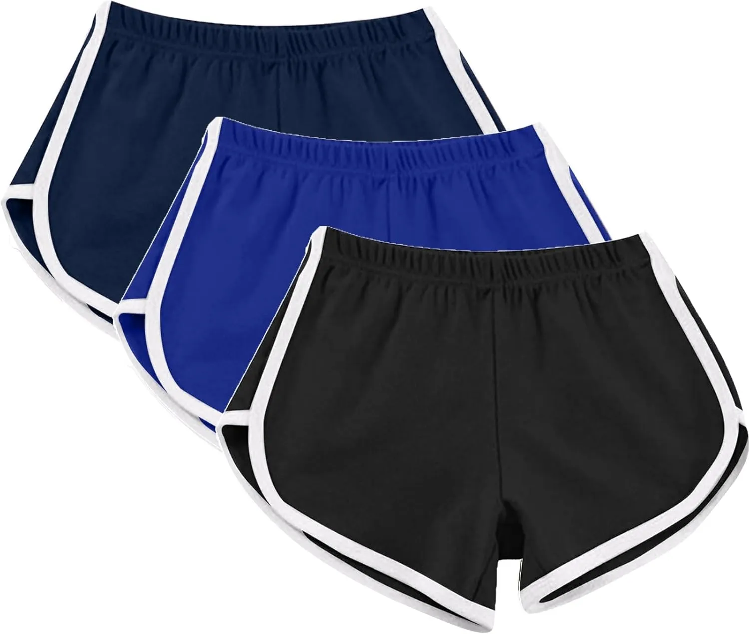 3 Packs Girls Athletic Shorts Kids Soccer Basketball Shorts Quick Dry Running Shorts Tennis Joggers Workout Shorts