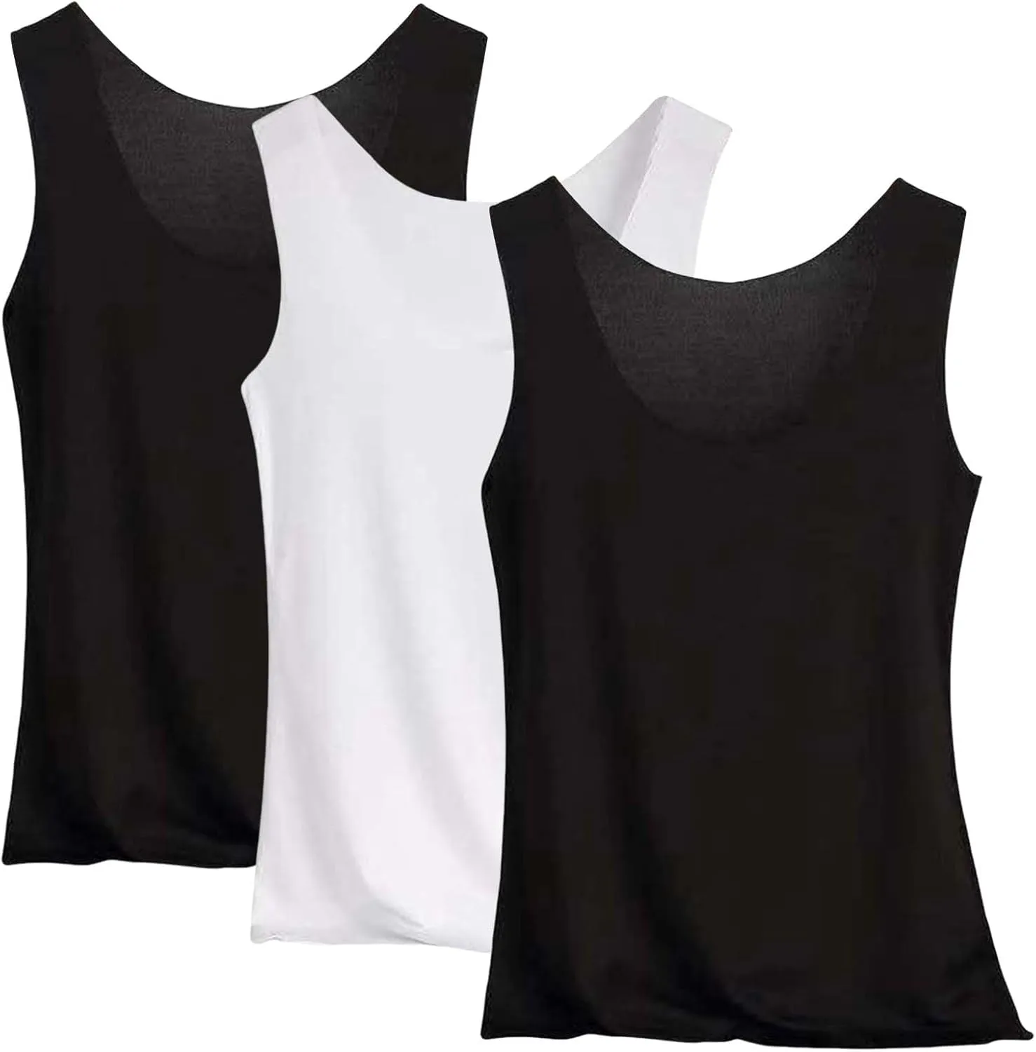 3PCS Women's Workout Tank Tops in Ice Silk Quick Dry Sleeveless Basic Undershirt Casual Workout Scoop Neck Outfits