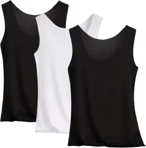 3PCS Women's Workout Tank Tops in Ice Silk Quick Dry Sleeveless Basic Undershirt Casual Workout Scoop Neck Outfits