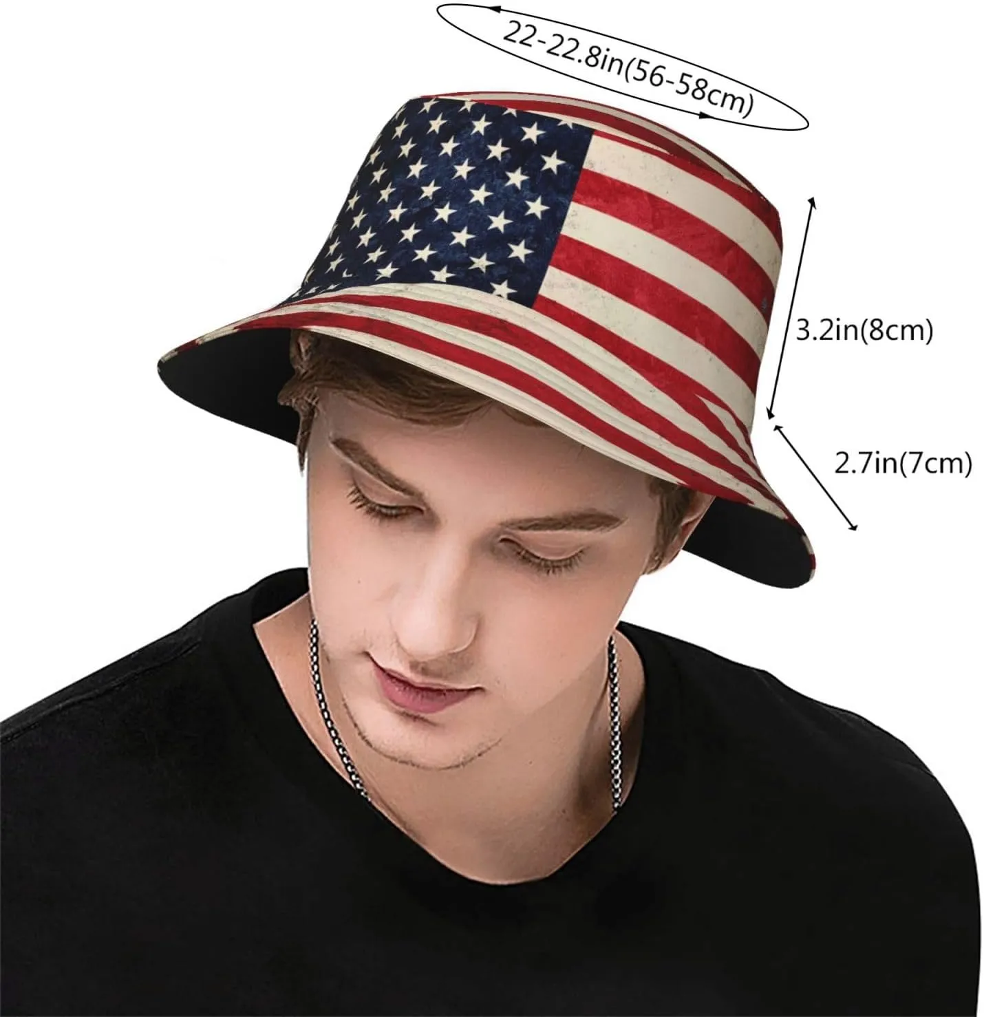 American Flag Bucket Hat Fashion Beach Sun Wide Brim Cap Outdoor Fisherman Hats for Women Men