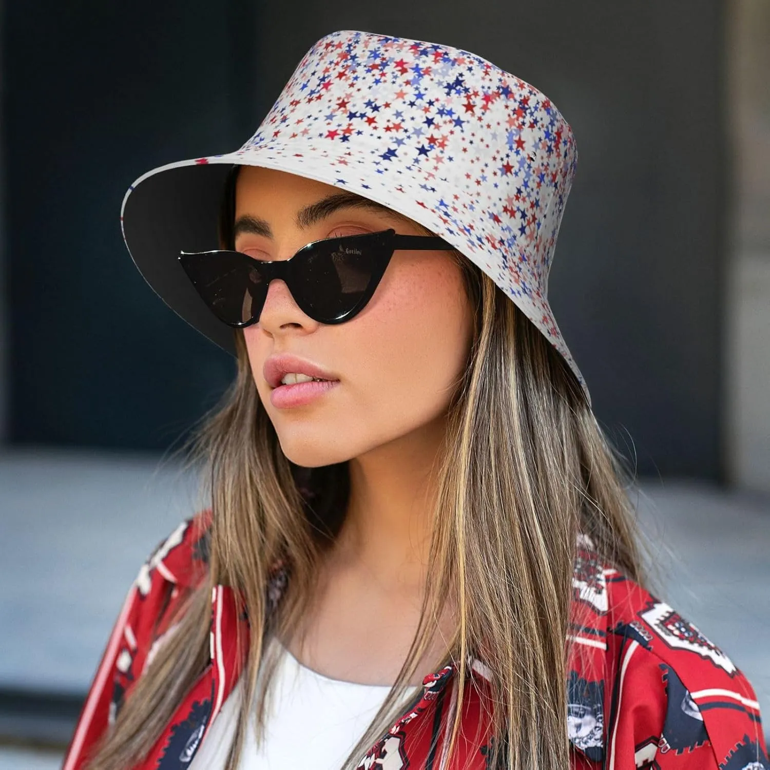 American Flag Bucket Hat Fashion Beach Sun Wide Brim Cap Outdoor Fisherman Hats for Women Men