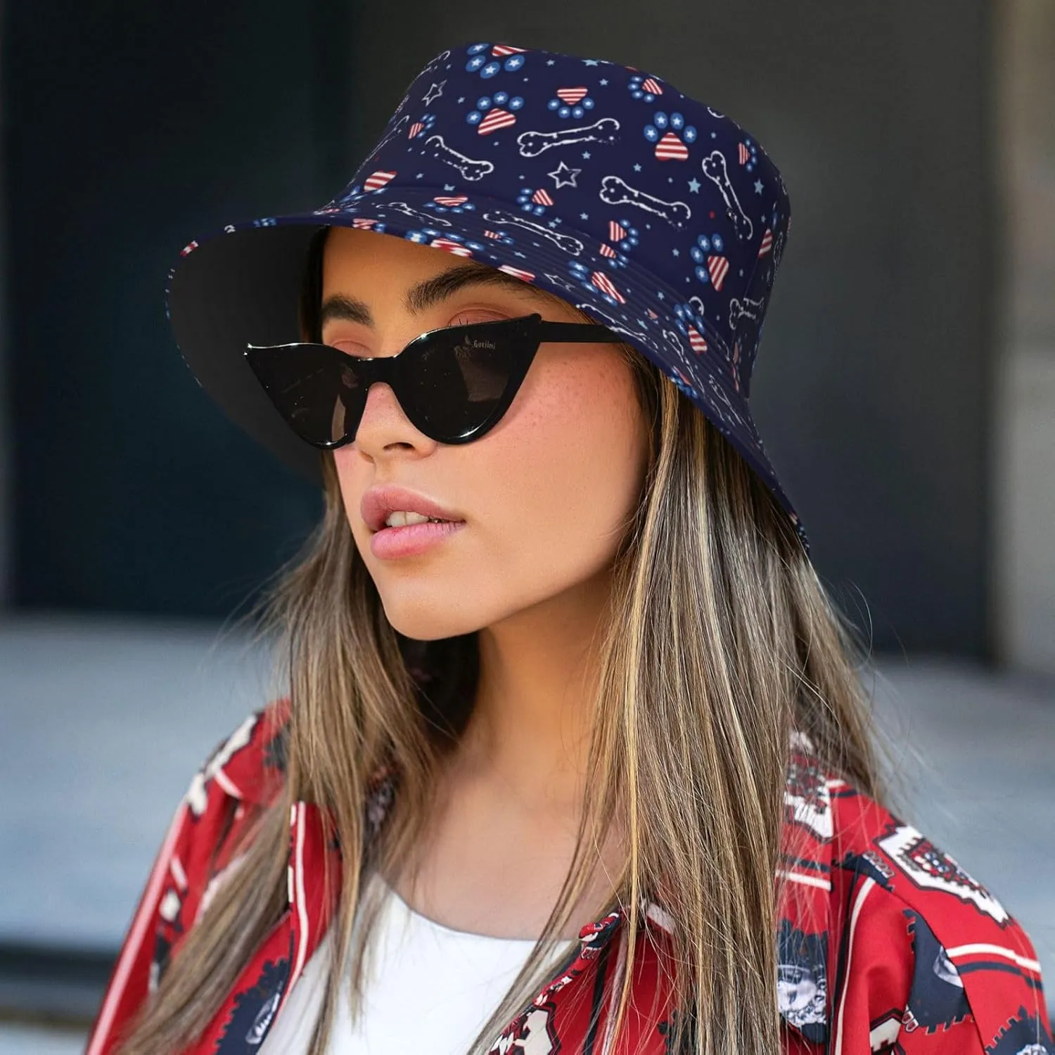 American Flag Bucket Hat Fashion Beach Sun Wide Brim Cap Outdoor Fisherman Hats for Women Men