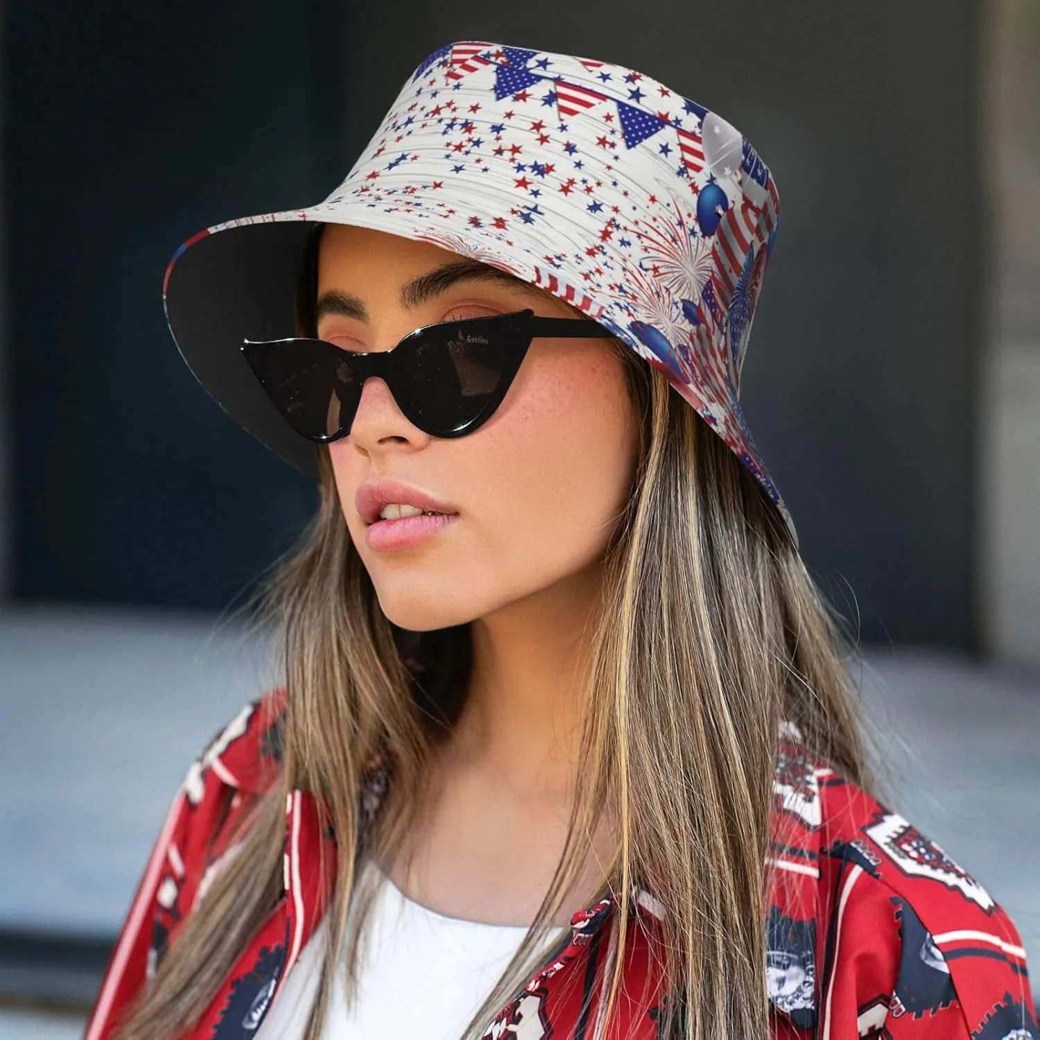 American Flag Bucket Hat Fashion Beach Sun Wide Brim Cap Outdoor Fisherman Hats for Women Men