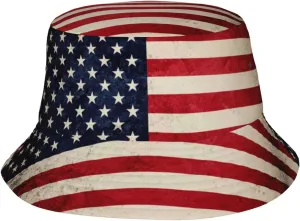 American Flag Bucket Hat Fashion Beach Sun Wide Brim Cap Outdoor Fisherman Hats for Women Men