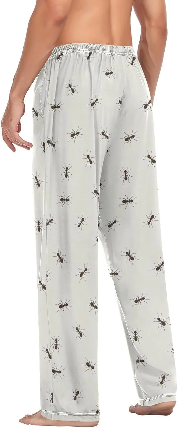 Ant Monochrome Pattern Men's Pajama Pants Sleepwear Lounge Pajama Bottoms