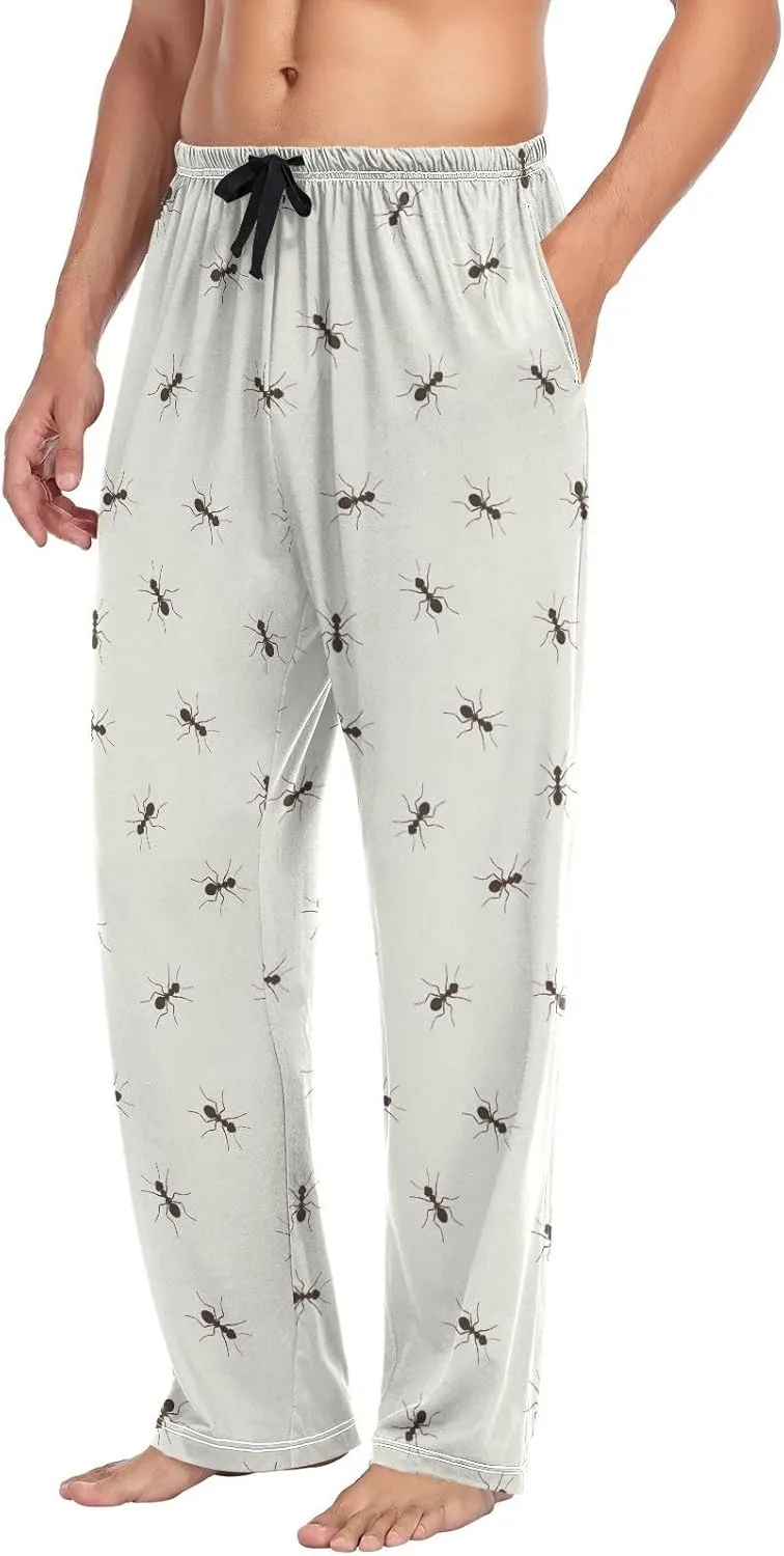 Ant Monochrome Pattern Men's Pajama Pants Sleepwear Lounge Pajama Bottoms