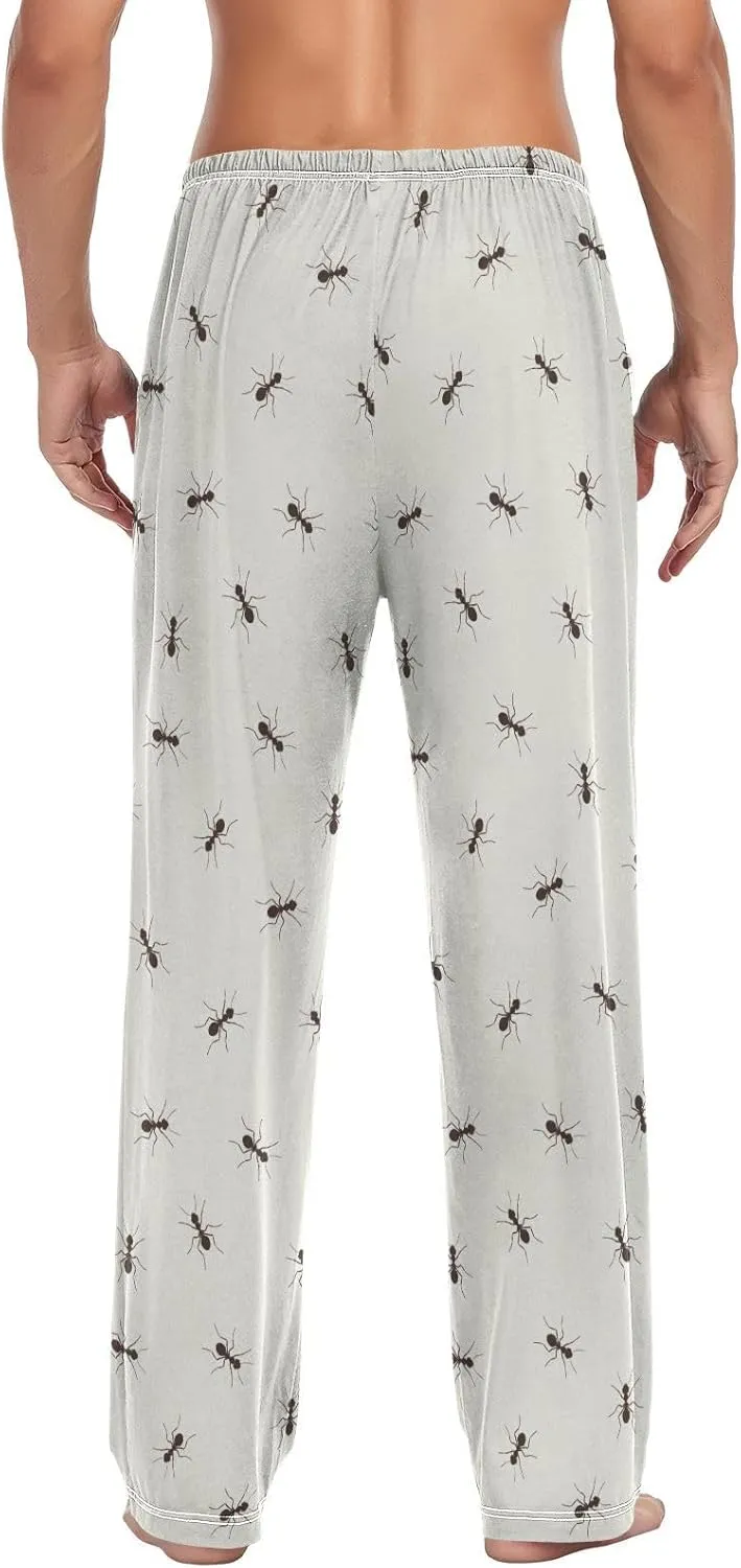 Ant Monochrome Pattern Men's Pajama Pants Sleepwear Lounge Pajama Bottoms