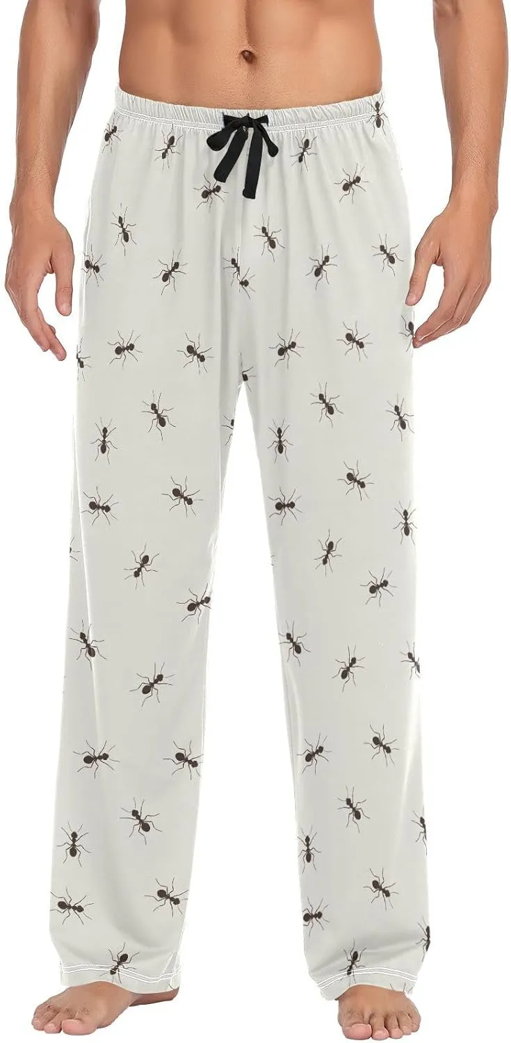 Ant Monochrome Pattern Men's Pajama Pants Sleepwear Lounge Pajama Bottoms