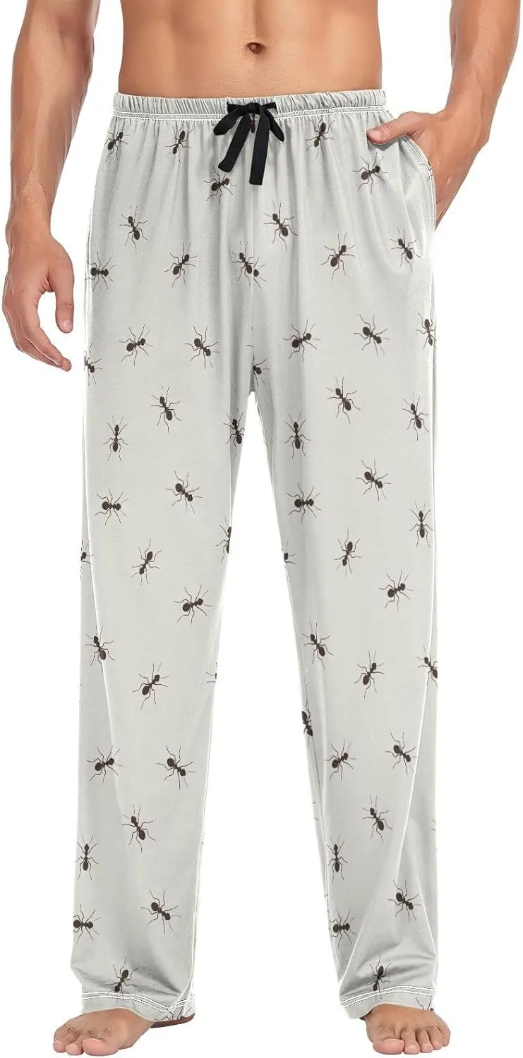 Ant Monochrome Pattern Men's Pajama Pants Sleepwear Lounge Pajama Bottoms