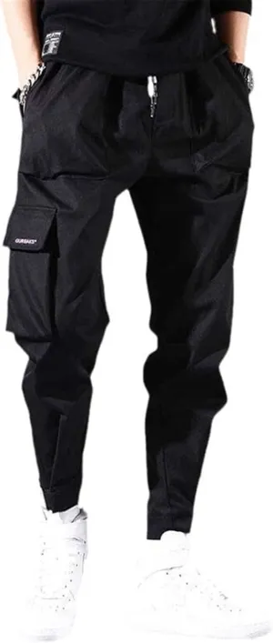 Aoleaky Men's Streetwear Multi-Pocket Cargo Pants Casual Harem Style Hip Hop Track Joggers
