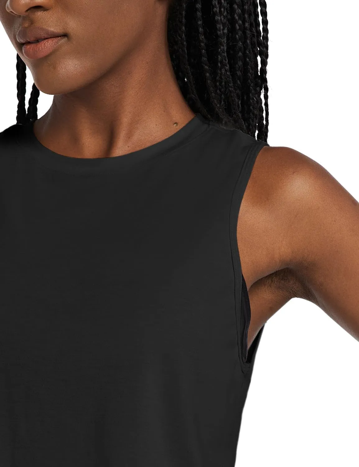 baleaf Workout Tops for Women Crop Tank Top Quick Dry Athletic Gym Exercise Sleeveless Shirts Muscle Yoga Loose Fit
