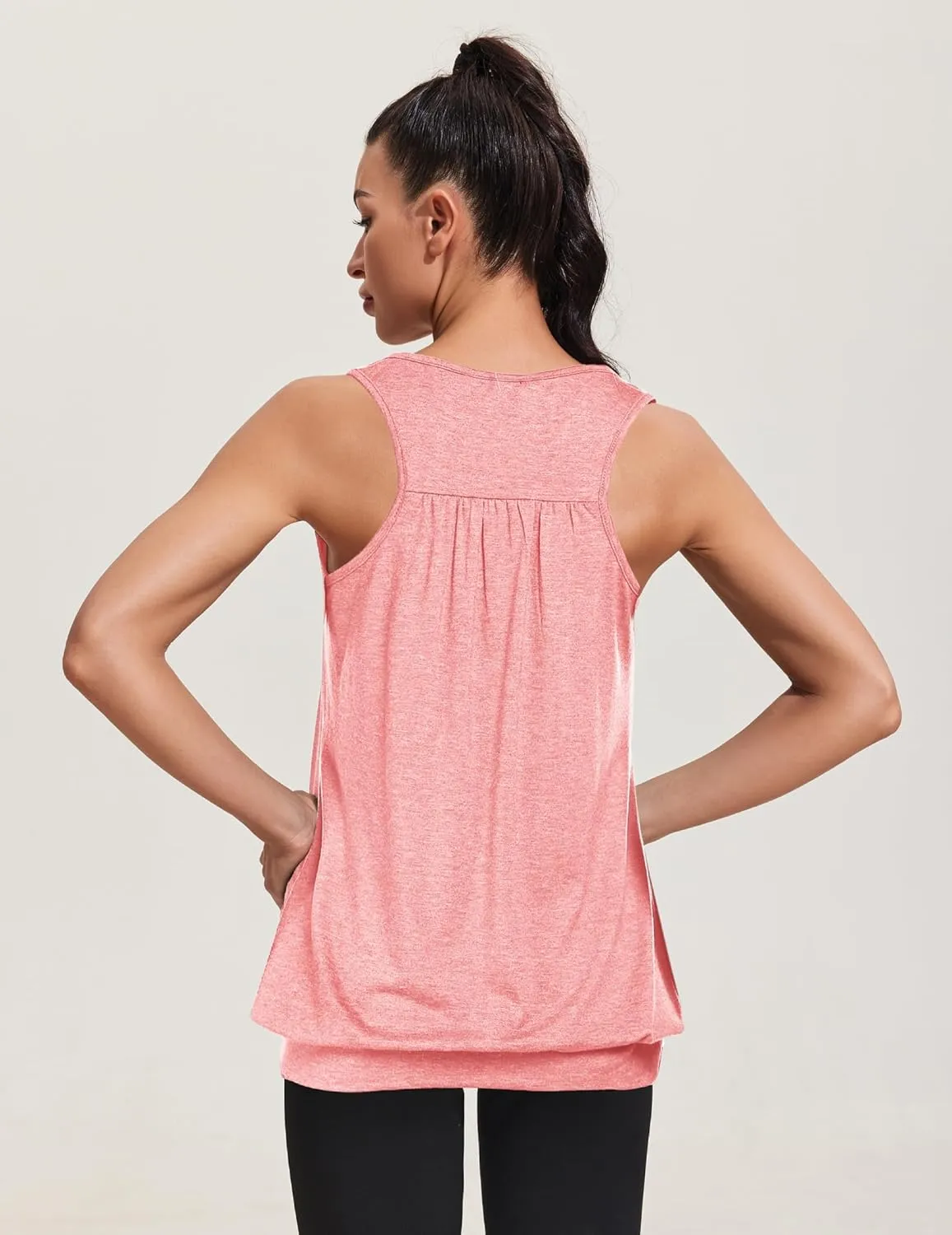 Beyove Racerback Tank Tops for Women Yoga Athletic Workout Tops Sleeveless Loose Fit Muscle Shirts Activewear 3 Pack