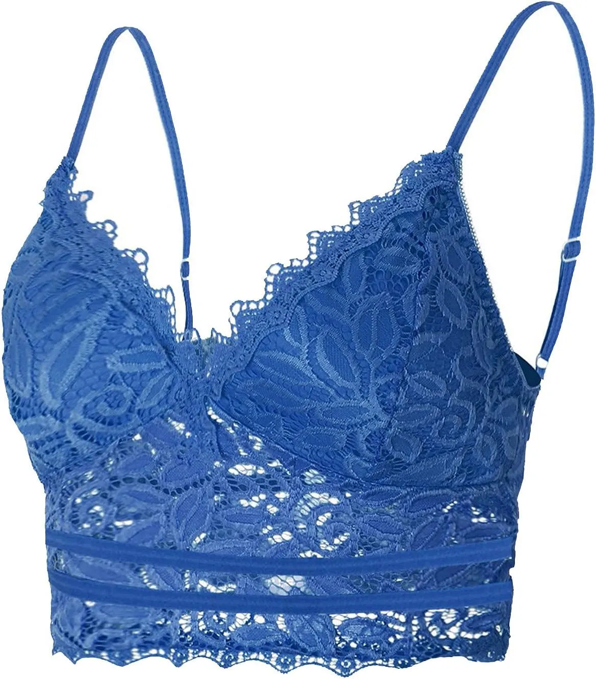 Binmer Lace Bralettes for Women Spaghetti Strap Tank Top Wireless V Neck Crop Top Adjustable Lingerie Slim Basic Camisole