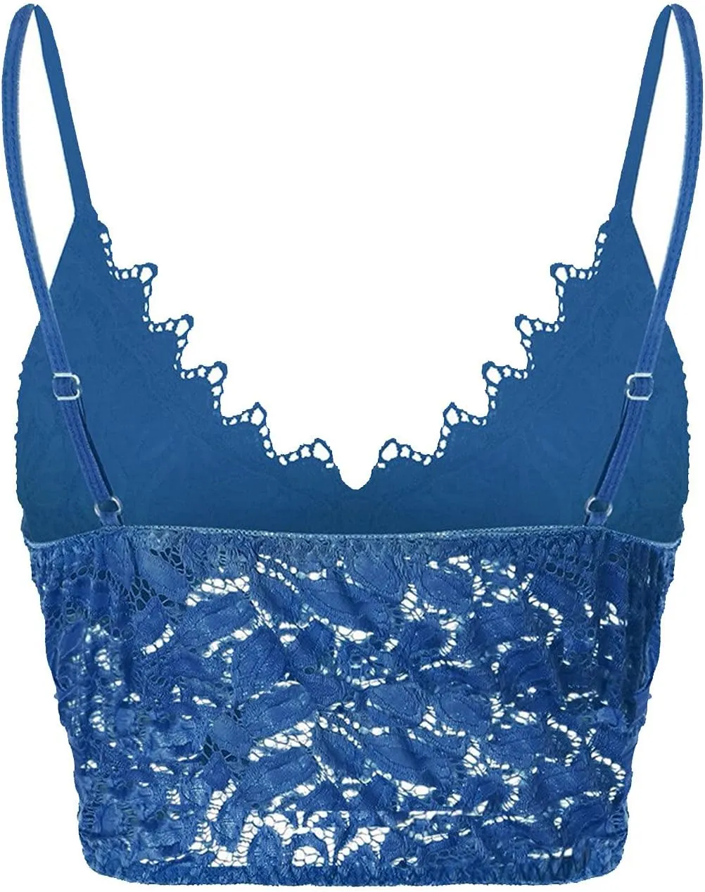 Binmer Lace Bralettes for Women Spaghetti Strap Tank Top Wireless V Neck Crop Top Adjustable Lingerie Slim Basic Camisole