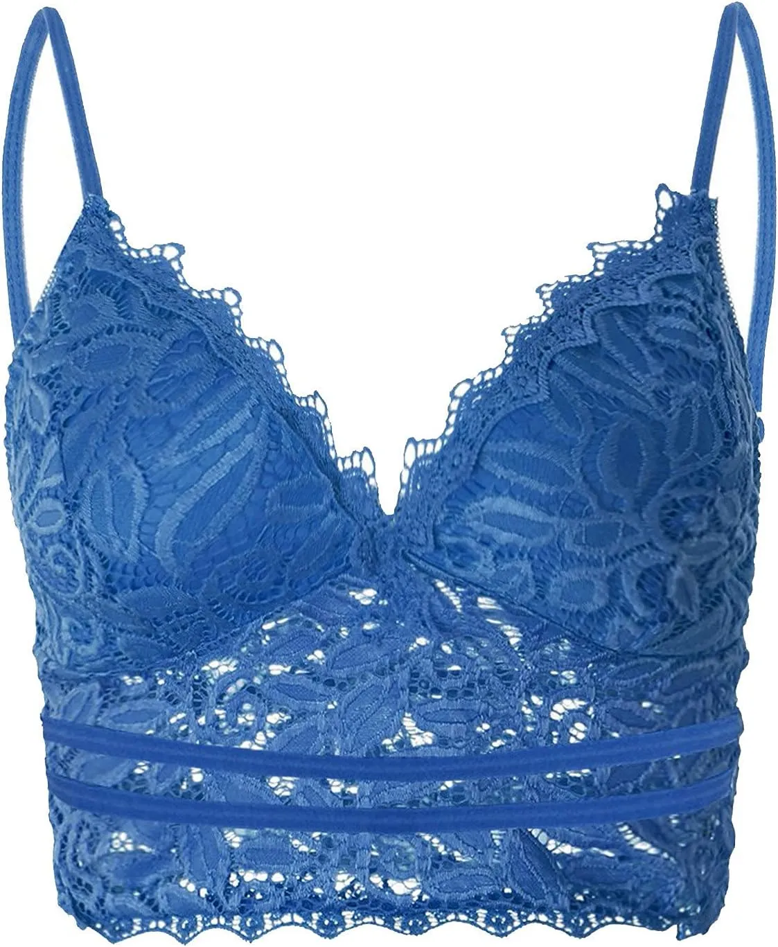 Binmer Lace Bralettes for Women Spaghetti Strap Tank Top Wireless V Neck Crop Top Adjustable Lingerie Slim Basic Camisole
