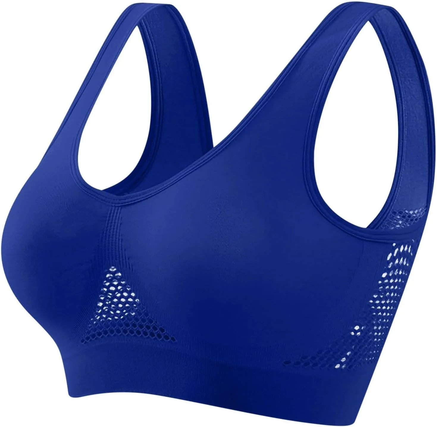 Breathable Anti-Sagging Sports Bras for Women Plus Size Wireless Bra with Cooling Lift-Up Air Tech Mesh High Support