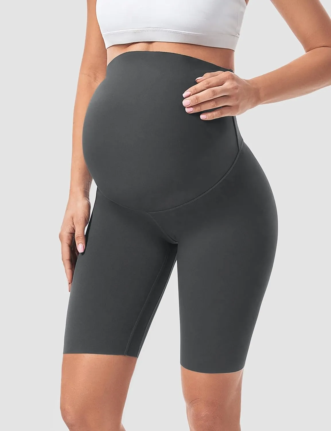Buttergene Maternity Shorts Over Belly Maternity Biker Shorts Pregnancy Shorts Athletic Workout Bike Running Shorts Pants