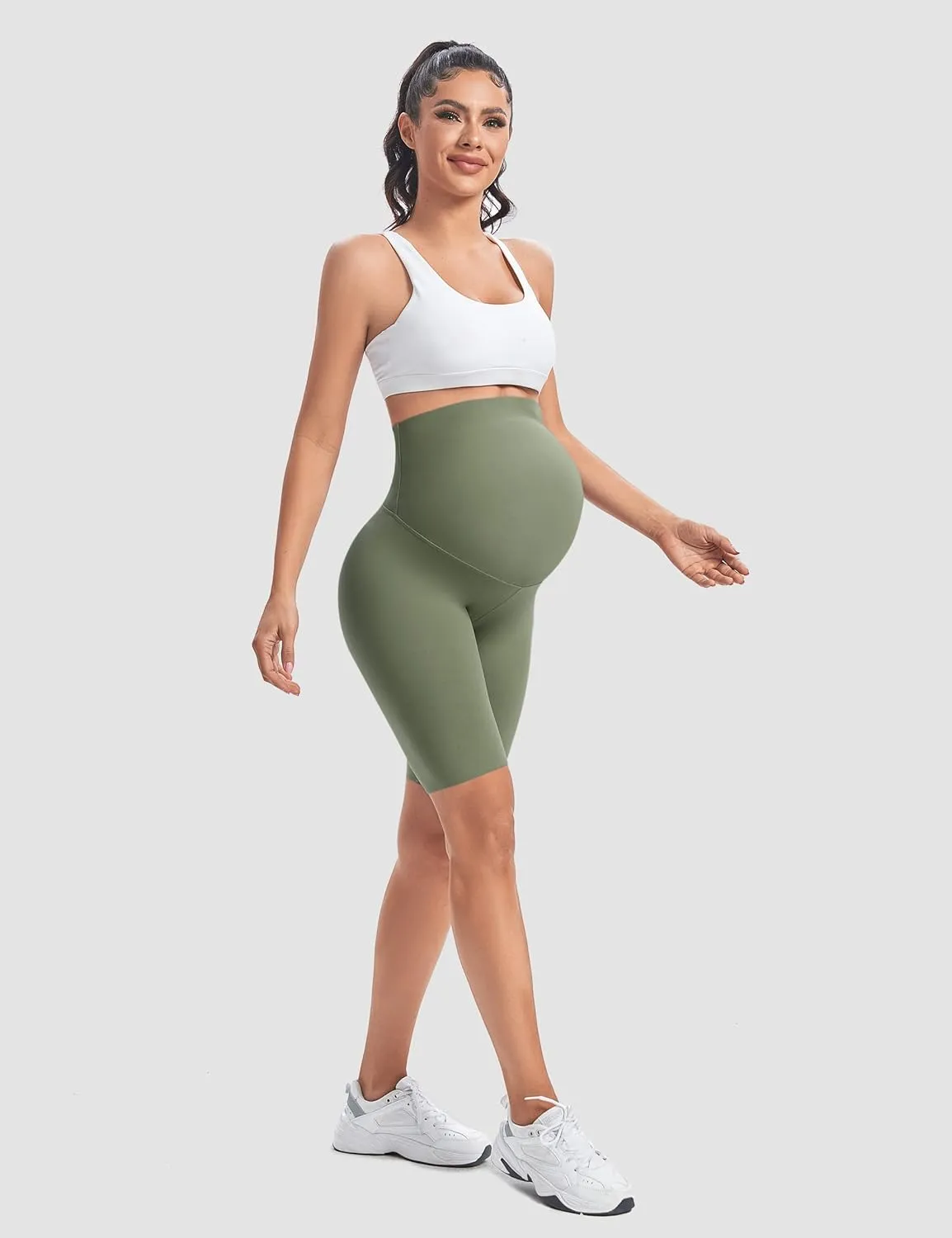 Buttergene Maternity Shorts Over Belly Maternity Biker Shorts Pregnancy Shorts Athletic Workout Bike Running Shorts Pants