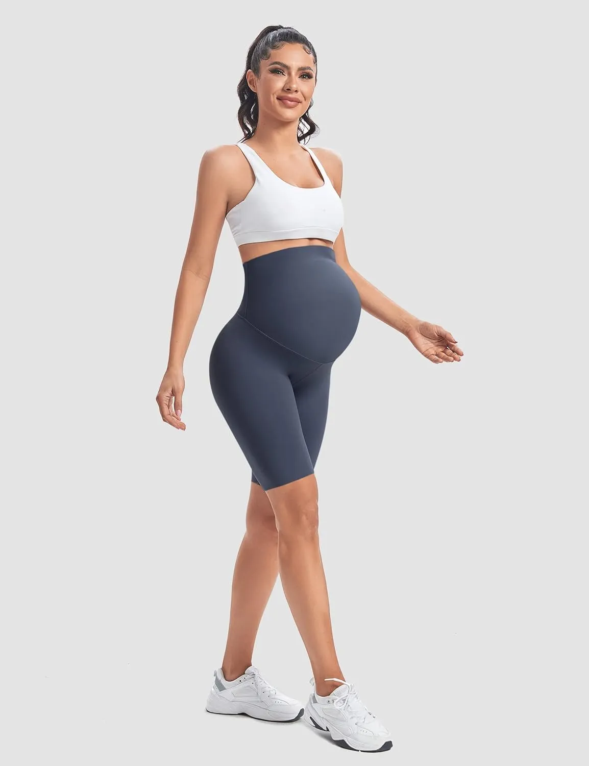 Buttergene Maternity Shorts Over Belly Maternity Biker Shorts Pregnancy Shorts Athletic Workout Bike Running Shorts Pants