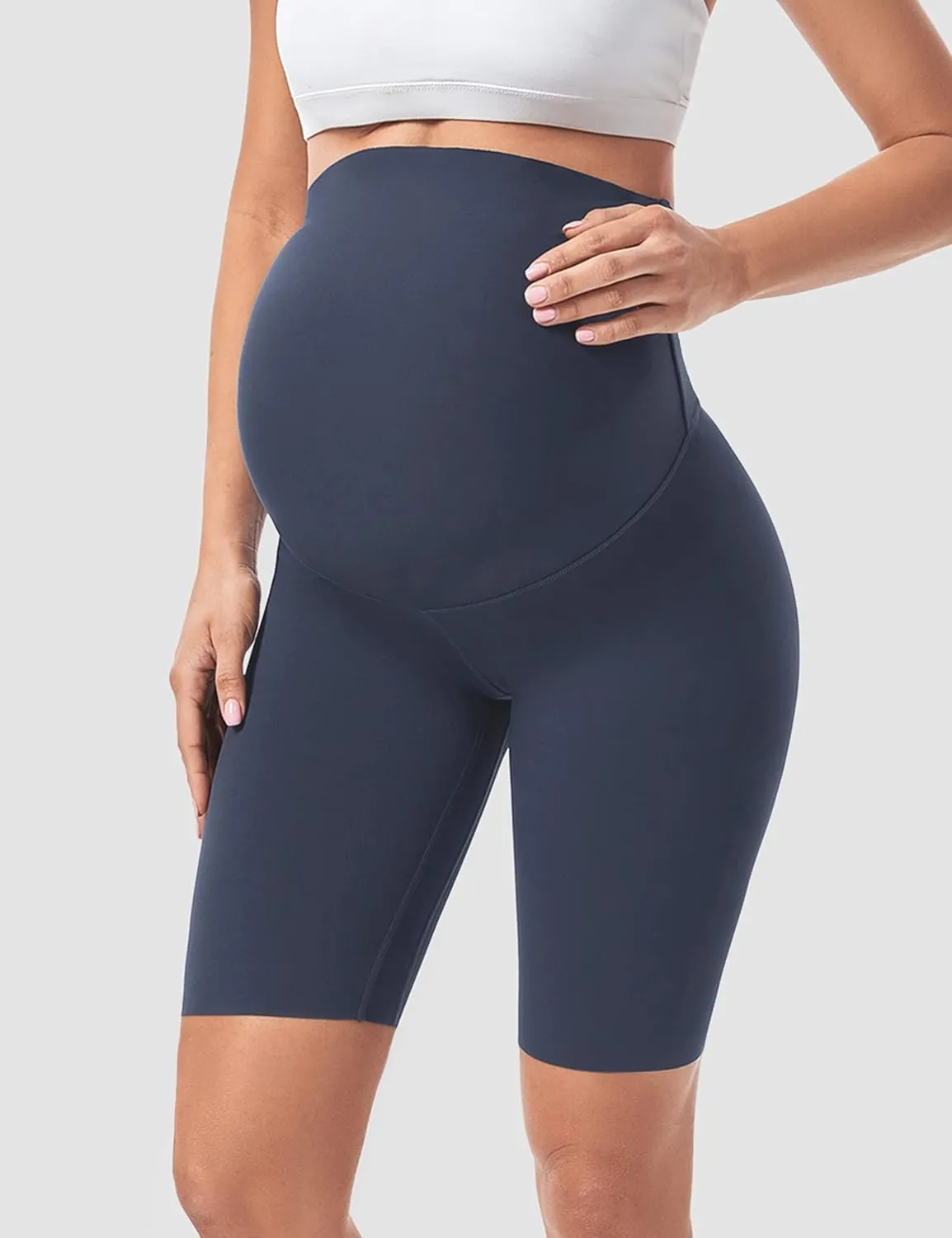 Buttergene Maternity Shorts Over Belly Maternity Biker Shorts Pregnancy Shorts Athletic Workout Bike Running Shorts Pants