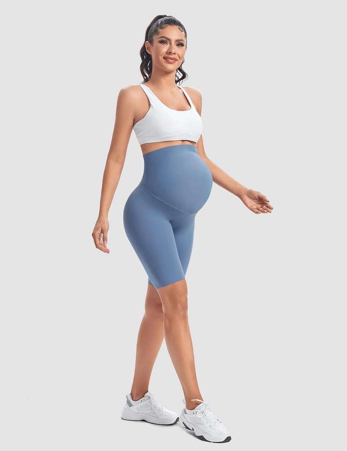 Buttergene Maternity Shorts Over Belly Maternity Biker Shorts Pregnancy Shorts Athletic Workout Bike Running Shorts Pants