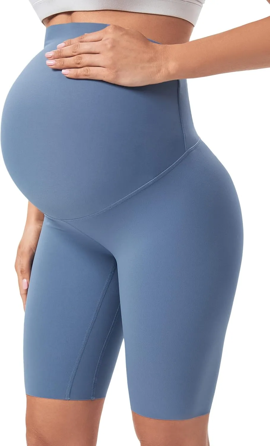 Buttergene Maternity Shorts Over Belly Maternity Biker Shorts Pregnancy Shorts Athletic Workout Bike Running Shorts Pants