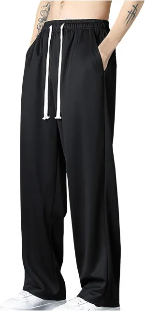 Cambkatl Mens Summer Lightweight Ice Silk Lounge Pants Fashion Drawstring Casual Outdoor Beach Sweatpants with Pockets