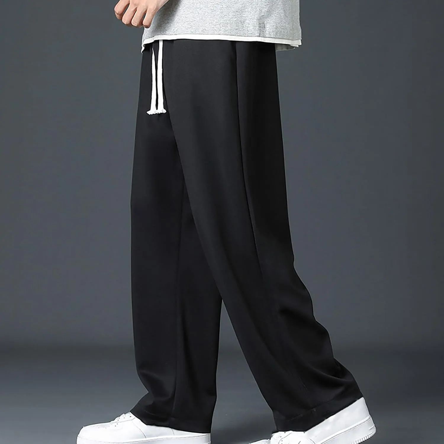 Cambkatl Mens Summer Lightweight Ice Silk Lounge Pants Fashion Drawstring Casual Outdoor Beach Sweatpants with Pockets
