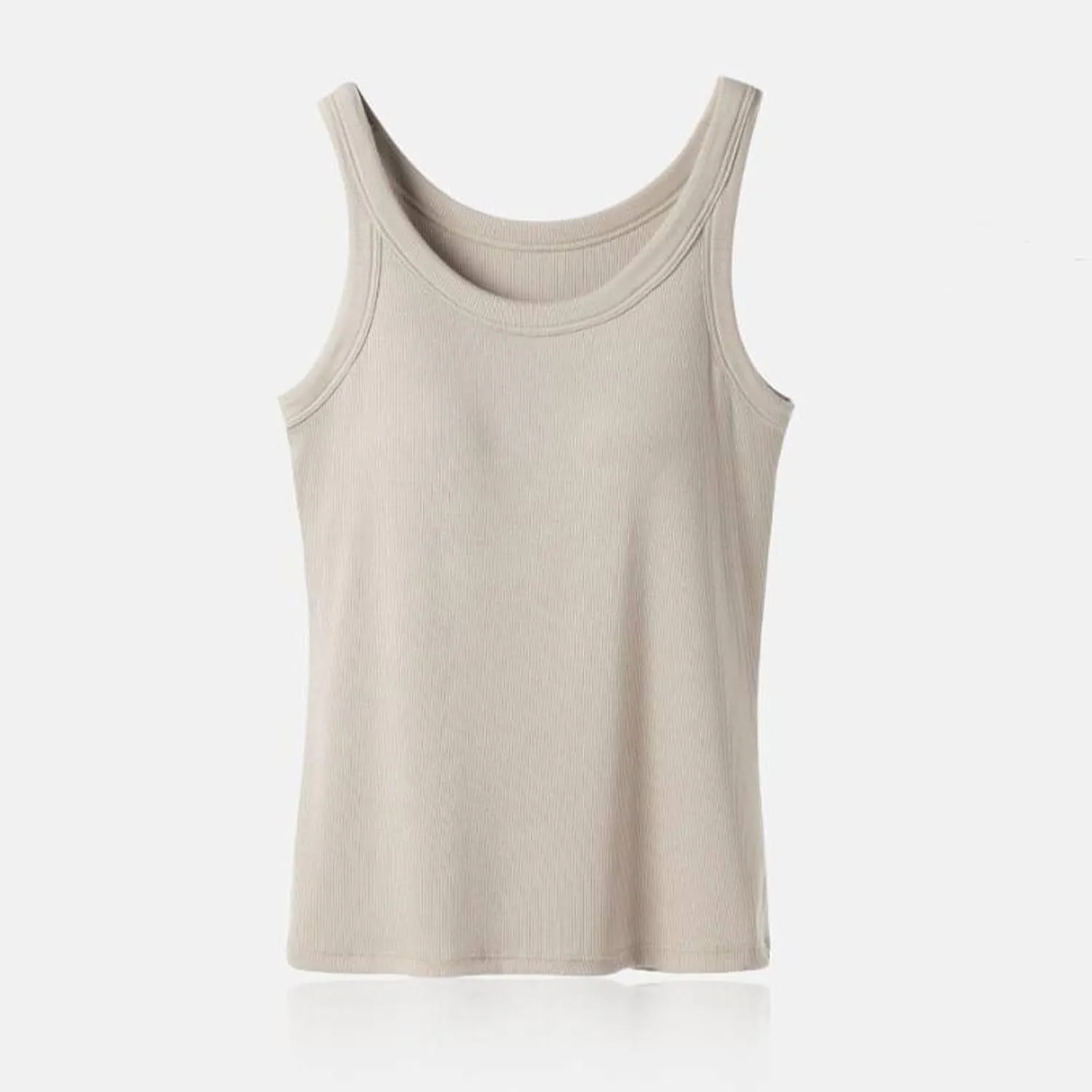 Camisole Tops for Women Built in Bra Cotton Soft Workout Padded Underwear Summer Running Layering Cami Undershirt