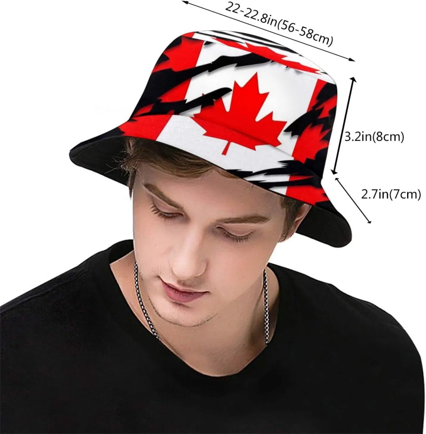 Canada Flag Bucket Hat Fashion Beach Sun Wide Brim Cap Outdoor Fisherman Hats for Women Men Teens