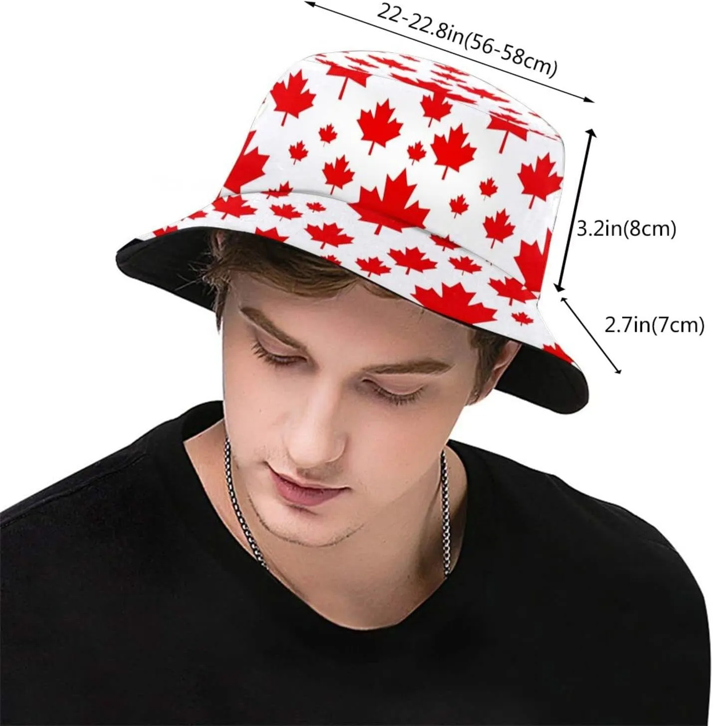 Canada Flag Bucket Hat Fashion Beach Sun Wide Brim Cap Outdoor Fisherman Hats for Women Men Teens