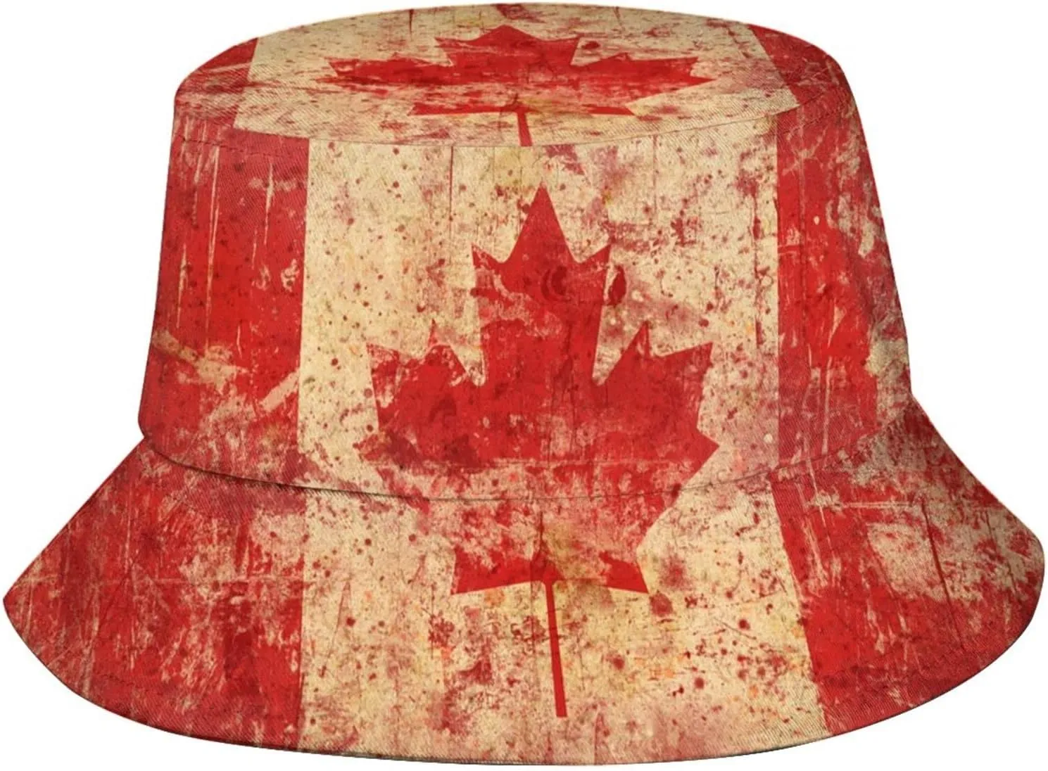 Canada Flag Bucket Hat Fashion Beach Sun Wide Brim Cap Outdoor Fisherman Hats for Women Men Teens