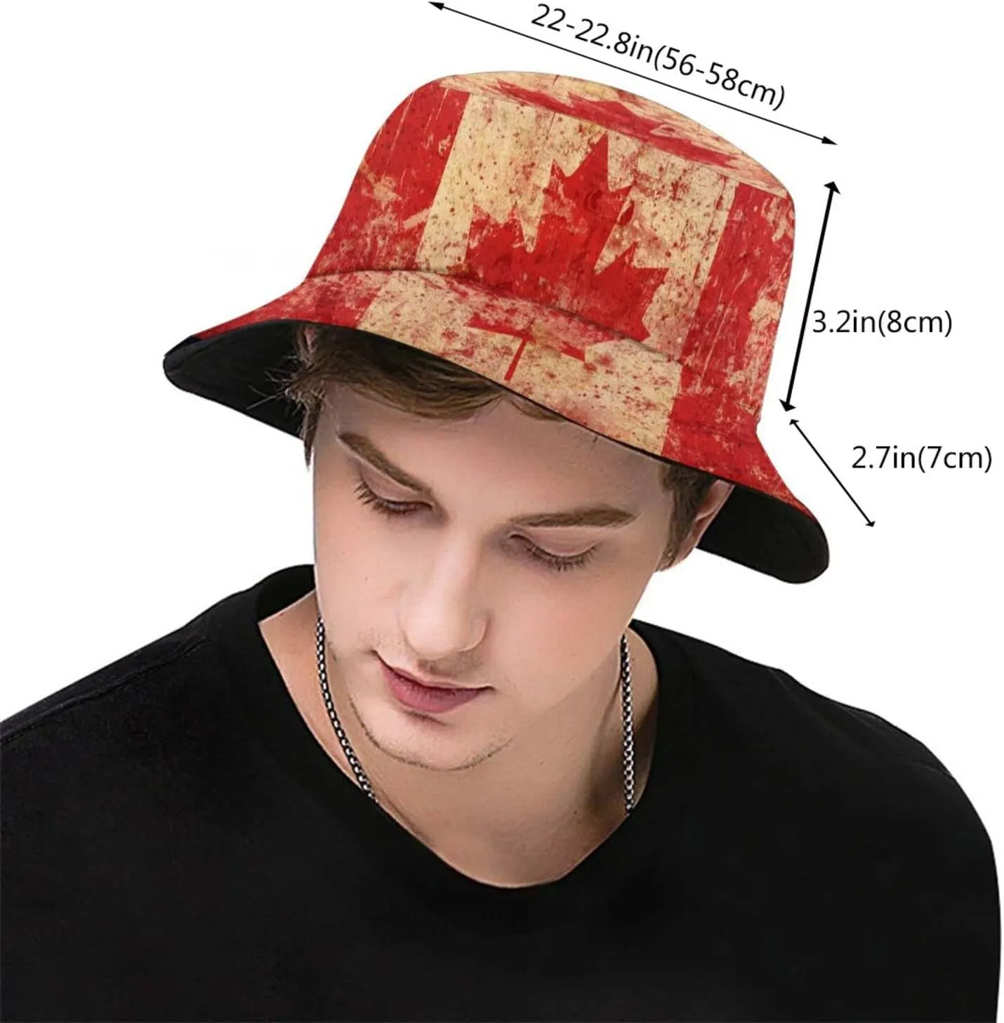Canada Flag Bucket Hat Fashion Beach Sun Wide Brim Cap Outdoor Fisherman Hats for Women Men Teens
