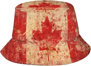 Canada Flag Bucket Hat Fashion Beach Sun Wide Brim Cap Outdoor Fisherman Hats for Women Men Teens