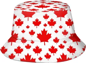 Canada Flag Bucket Hat Fashion Beach Sun Wide Brim Cap Outdoor Fisherman Hats for Women Men Teens