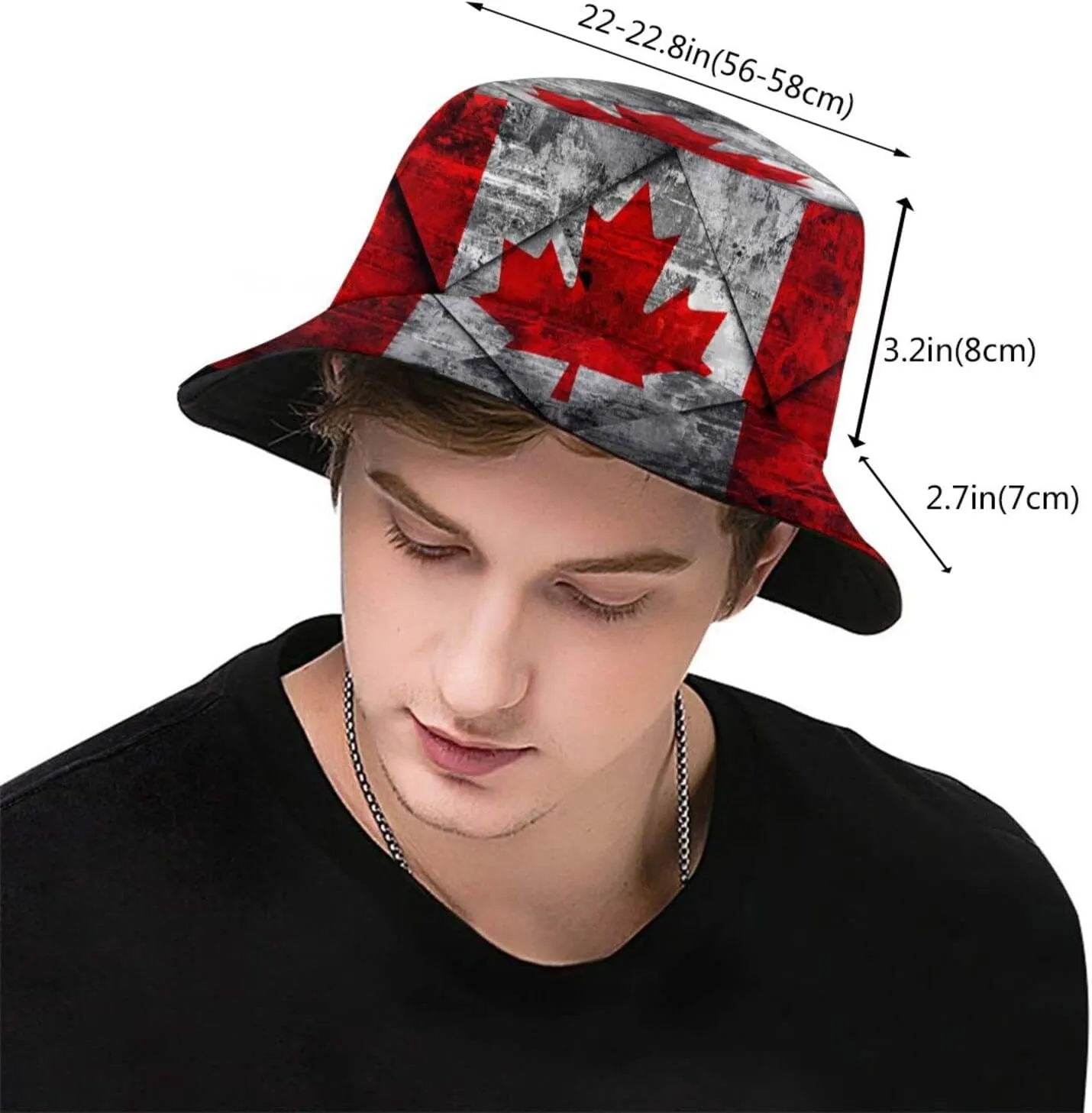 Canada Flag Bucket Hat Fashion Beach Sun Wide Brim Cap Outdoor Fisherman Hats for Women Men Teens