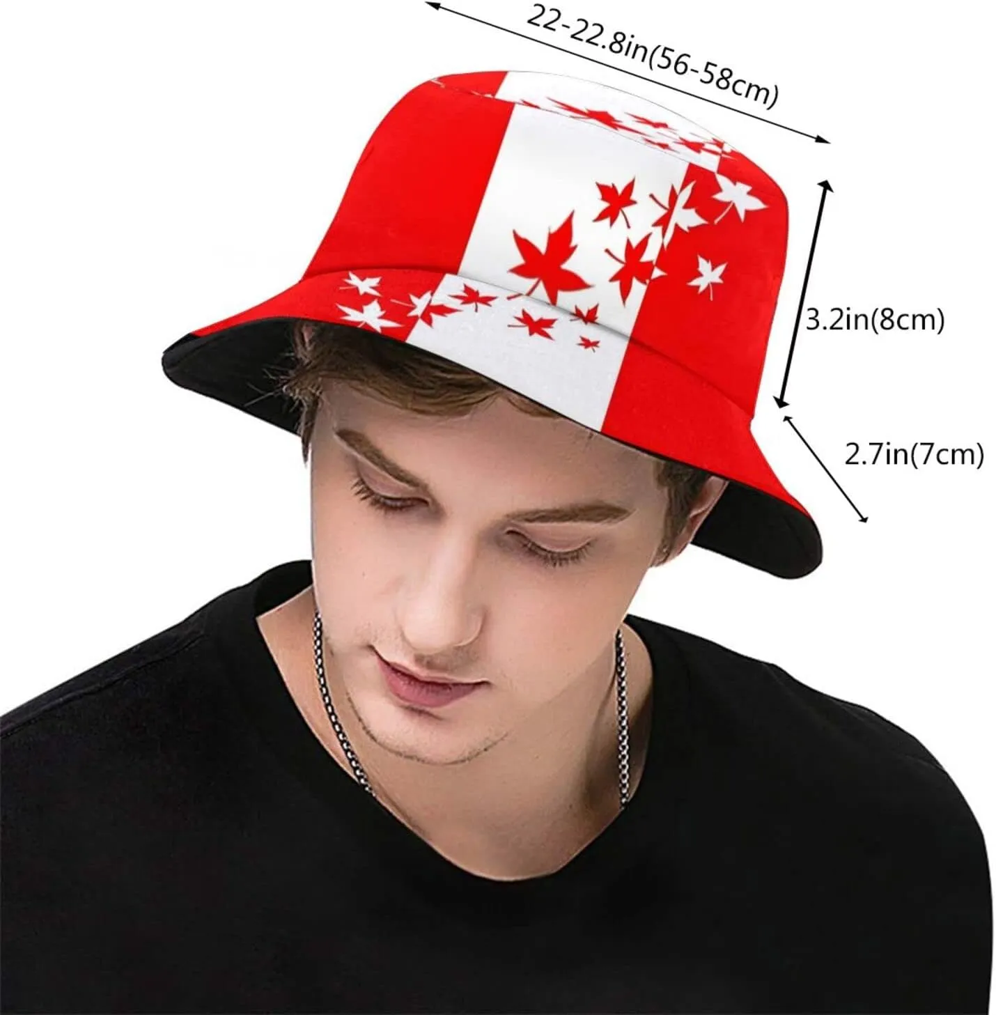 Canada Flag Bucket Hat Fashion Beach Sun Wide Brim Cap Outdoor Fisherman Hats for Women Men Teens