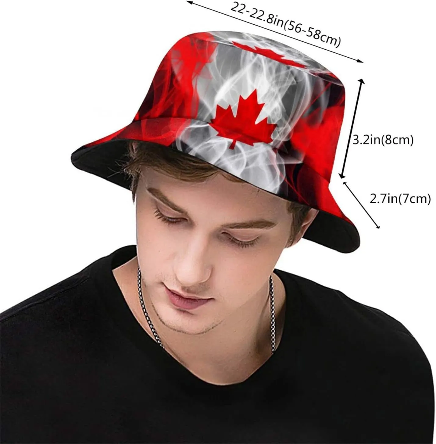 Canada Flag Bucket Hat Fashion Beach Sun Wide Brim Cap Outdoor Fisherman Hats for Women Men Teens