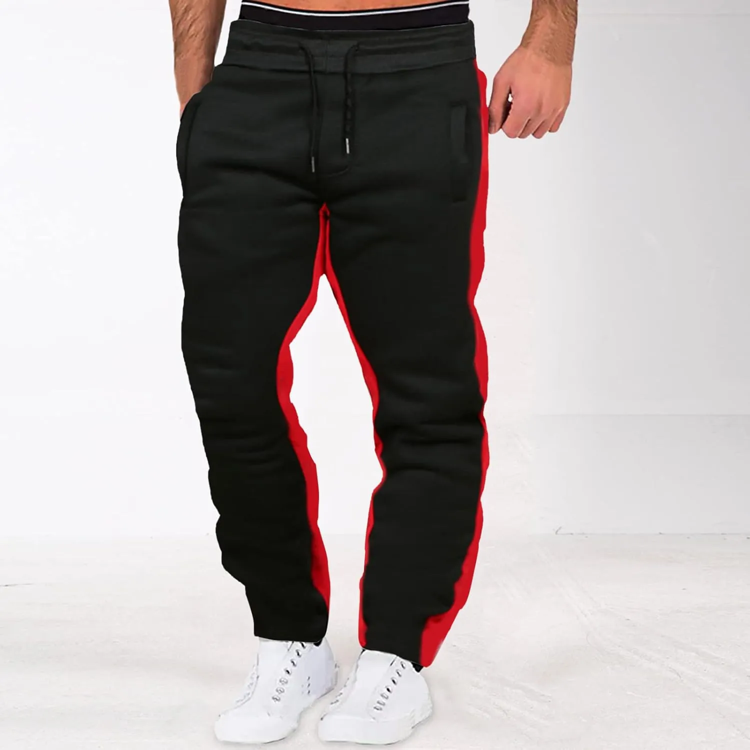 Cargo Pants for Men Big and Tall Performance Open Bottom Workout Quick Dry Pants for Athletic Jogging Training Casual