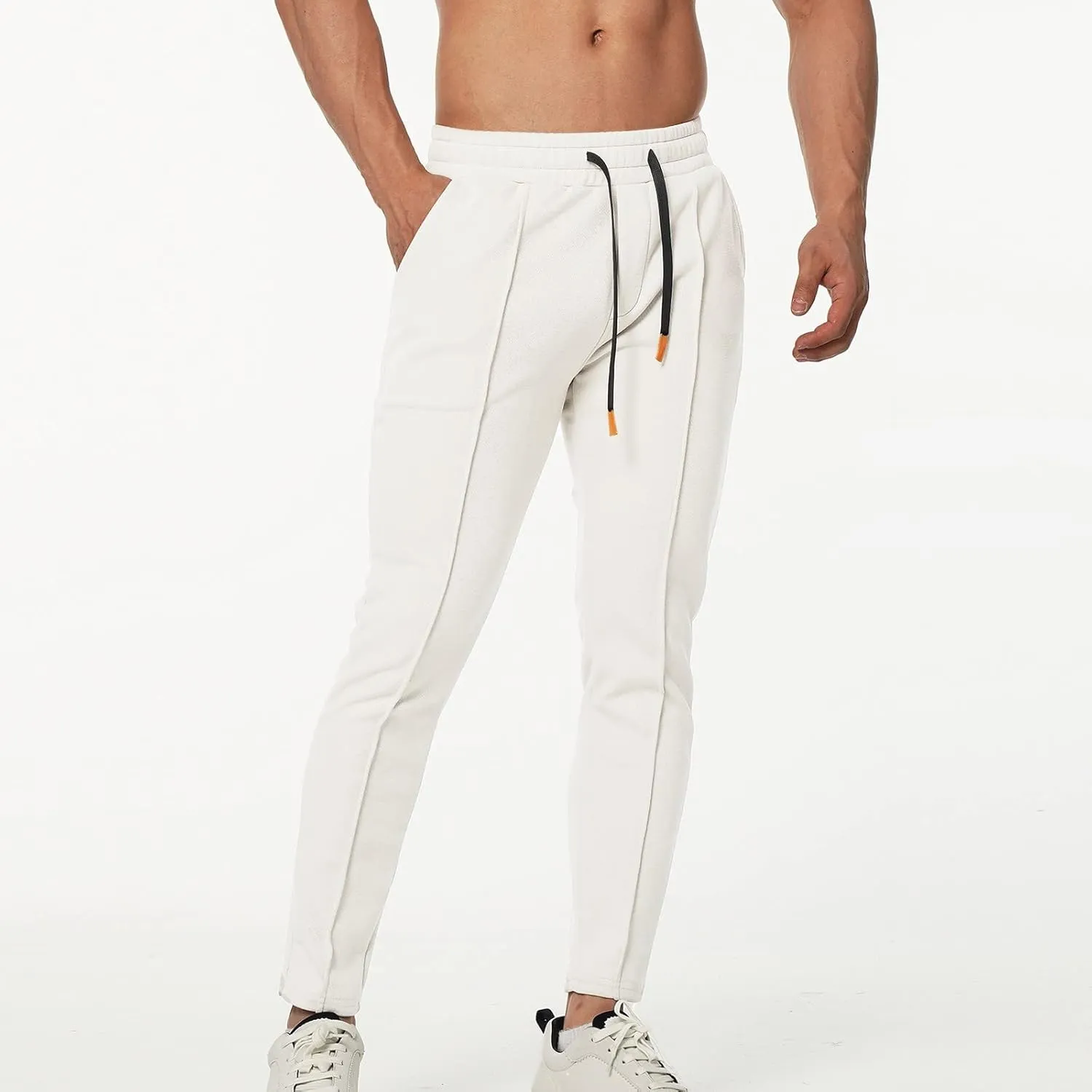 Cargo Pants for Men Relaxed Fit Cotton Work Pants Jogger Open Bottom Straight Leg Sweatpants Pockets Mens Cargo Pants