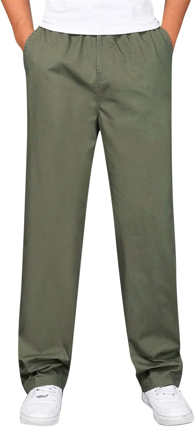 Cargo Pants for Men Relaxed Fit for Men with Pockets for Workout Jogging Running Men's Heavyweight Sweatpants Fleece