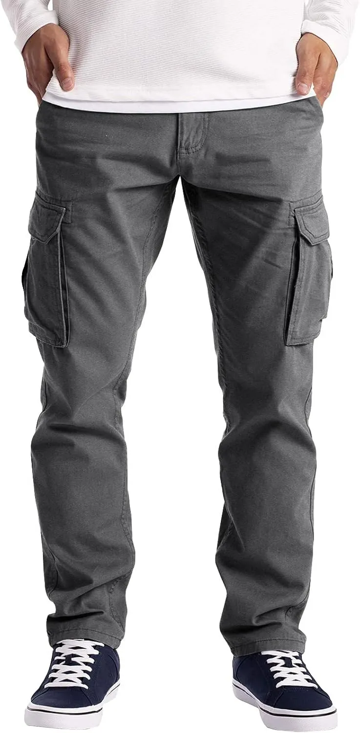 Cargo Pants for Men Relaxed Fit Men with Pockets Men's Basic Active Tapered Jogger Pants Regular and Big & Tall Sizes